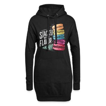 Macaron-liebhaber Französische Macarons - Hoodie-Kleid - Schwarz - Vorne