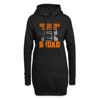 Nähmaschinenliebhaber Stylist - Hoodie-Kleid - Schwarz - Vorne
