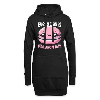 Macaron-liebhaber Französische Macarons - Hoodie-Kleid - Schwarz - Vorne