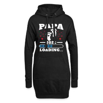 Papa 2024 Lustiges Vatertagsgeschenk Schwangere - Hoodie-Kleid - Schwarz - Vorne