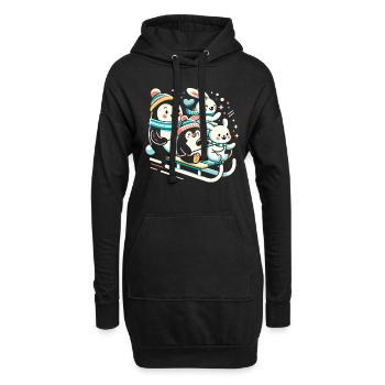 Luge Neige Luge Sport d’hiver Winter Outdood - Sweat-shirt à capuche long Femme - noir - Devant