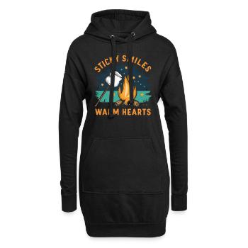 Scout Camping Outdoor Lagerfeuer Wandern - Hoodie-Kleid - Schwarz - Vorne