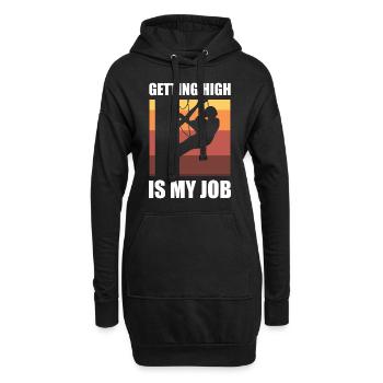 Getting High Is My Job Förster - Hoodie-Kleid - Schwarz - Vorne