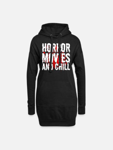 Horror Movies And Chill Horror-Fan - Hoodie-Kleid - Schwarz