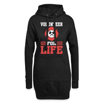 Feuerwehrmann fürs Leben Feuerwehrmann - Hoodie-Kleid - Schwarz - Vorne