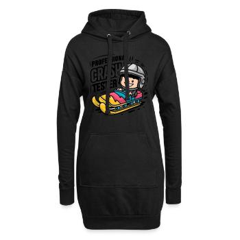 Luge Neige Luge Sport d’hiver Winter Outdood - Sweat-shirt à capuche long Femme - noir - Devant