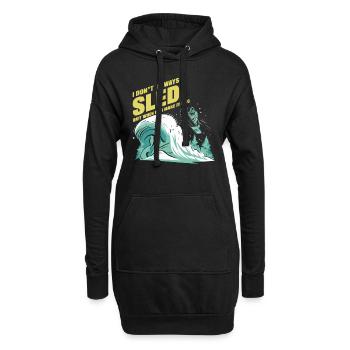 Luge Neige Luge Sport d’hiver Winter Outdood - Sweat-shirt à capuche long Femme - noir - Devant