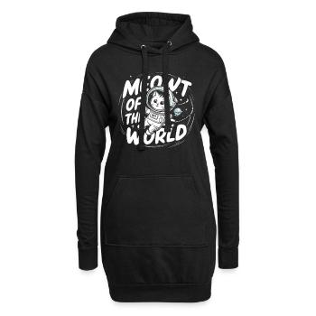 Katze Astronaut Astronomie Äußeres Sonnensystem - Hoodie-Kleid - Schwarz - Vorne