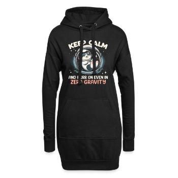 Katze Astronaut Astronomie Äußeres Sonnensystem - Hoodie-Kleid - Schwarz - Vorne