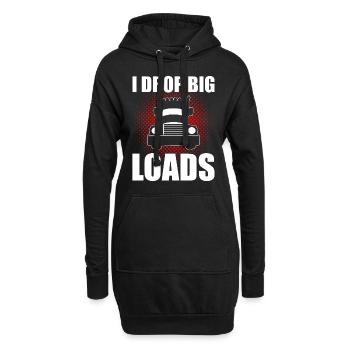 I Drop Big Loads LKW Fahrer - Hoodie-Kleid - Schwarz - Vorne