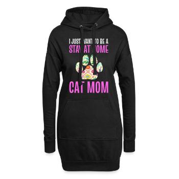 I Just Want To Be A Stay At Home Cat Mom Katzen - Hoodie-Kleid - Schwarz - Vorne
