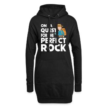 Geologie-steinjagd Achat-jäger-steinsammeln - Hoodie-Kleid - Schwarz - Vorne