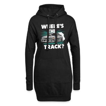 Auto-drift-rennen, Rennwagen-motorsport-drift - Hoodie-Kleid - Schwarz - Vorne