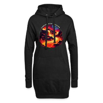 Drôle de volcan lave géologie roche chasse géologue - Sweat-shirt à capuche long Femme - noir - Devant