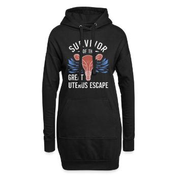 Hystérectomie pour restaurer la - Sweat-shirt à capuche long Femme - noir - Devant