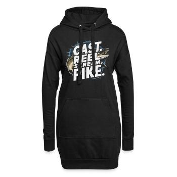 Nördlicher Hechtfischer Hecht Angelrute Hechtfisch - Hoodie-Kleid - Schwarz - Vorne