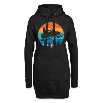 Schneemobilfahren Wintersportliebhaber - Hoodie-Kleid - Schwarz - Vorne