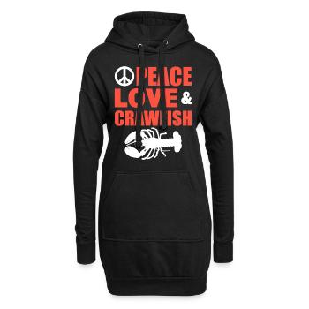 Peace Love & Crawfish Mähdrescher - Hoodie-Kleid - Schwarz - Vorne