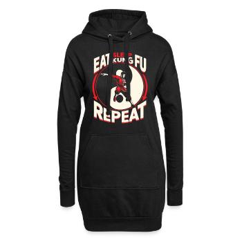 Kung Fu Chinesisches Kung Fu Asiatisches Kung Fu - Hoodie-Kleid - Schwarz - Vorne