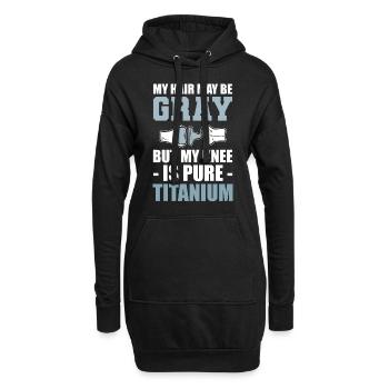 Lustige Knieersatzoperation Orthopäde - Hoodie-Kleid - Schwarz - Vorne
