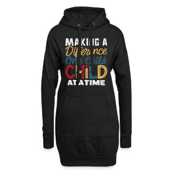 Sonderpädagogik-lehrer « Accélération de l’inclusion des enseignants » - Sweat-shirt à capuche long Femme - noir - Devant