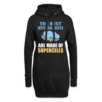 Wettervorhersage Klimaforscher - Hoodie-Kleid - Schwarz - Vorne