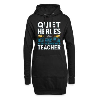 Sonderpädagogik-lehrer « Accélération de l’inclusion des enseignants » - Sweat-shirt à capuche long Femme - noir - Devant