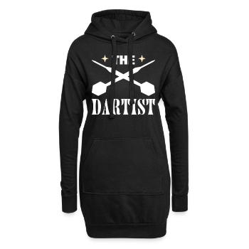 Lustiger Dartspieler Dart-Meister - Hoodie-Kleid - Schwarz - Vorne
