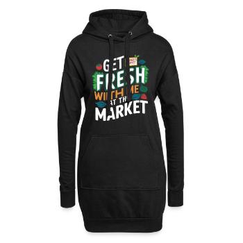 Marché fermier Agriculture Alimentation - Sweat-shirt à capuche long Femme - noir - Devant