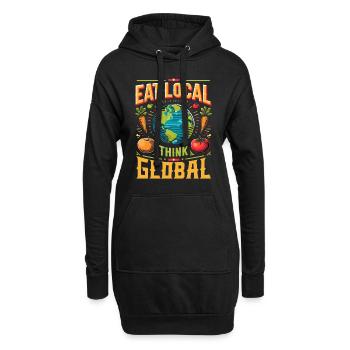 Marché fermier Agriculture Agriculture Alimentation - Sweat-shirt à capuche long Femme - noir - Devant