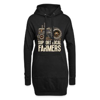 Marché fermier Agriculture Alimentation - Sweat-shirt à capuche long Femme - noir - Devant