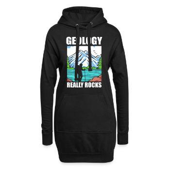 Lustiger Geologe, der Steine sammelt Rocksammler - Hoodie-Kleid - Schwarz - Vorne