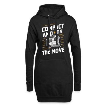 Rolling Tiny House Minimalistischer Lebensstil - Hoodie-Kleid - Schwarz - Vorne