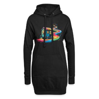 Rolling Tiny House Mode de vie minimaliste - Sweat-shirt à capuche long Femme - noir - Devant