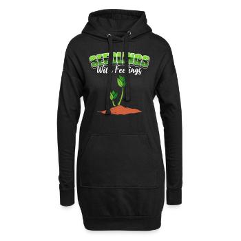Gärtnernde Stadtbauern Gärtner - Hoodie-Kleid - Schwarz - Vorne