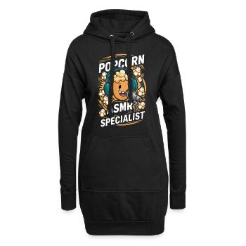 Lustiger Popcorn-spruch, Binge-watching-popcorn - Hoodie-Kleid - Schwarz - Vorne