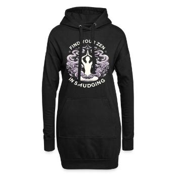 Smudge Sage Feder Spirituelle Hexerei Meditieren - Hoodie-Kleid - Schwarz - Vorne