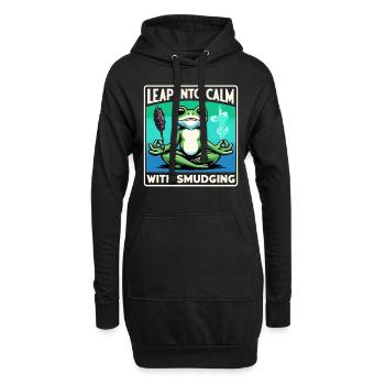Smudge Sage Feder Spirituelle Hexerei Meditieren - Hoodie-Kleid - Schwarz - Vorne