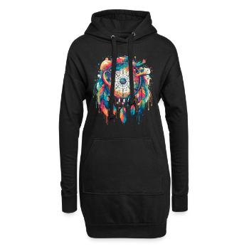 Attrape-rêves Attrape-rêves spirituel bohème - Sweat-shirt à capuche long Femme - noir - Devant