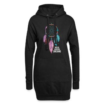 Attrape-rêves Attrape-rêves spirituel bohème - Sweat-shirt à capuche long Femme - noir - Devant