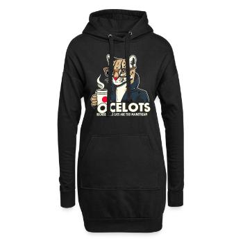 Ozelot Wild Cat Exotic Pets Jungle Big Cat - Hoodie-Kleid - Schwarz - Vorne