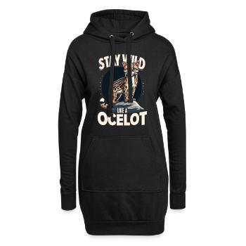 Ozelot Wild Cat Exotic Pets Jungle Big Cat - Hoodie-Kleid - Schwarz - Vorne