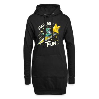 Espace des dinosaures astronautes de Rex aux yeux d’escalier - Sweat-shirt à capuche long Femme - noir - Devant