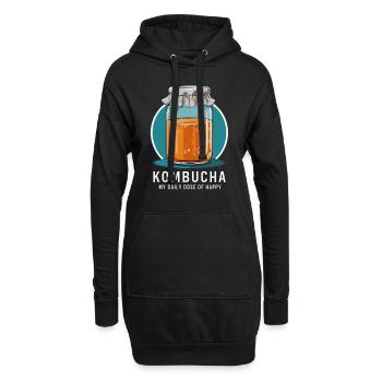Vorteile Von Kombucha Für Brewer Maker Tea Lover - Hoodie-Kleid - Schwarz - Vorne