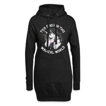 Revival emo et mode alternative pour Scene Kids - Sweat-shirt à capuche long Femme - noir - Devant