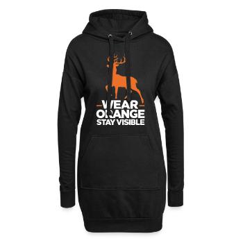 Erlebe Die Spannung Der Hirschjagd Im Wald Mit - Hoodie-Kleid - Schwarz - Vorne