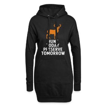 Erlebe Die Spannung Der Hirschjagd Im Wald Mit - Hoodie-Kleid - Schwarz - Vorne