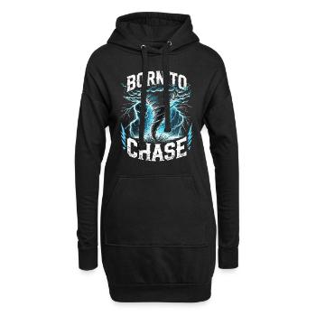 Découvrez le monde fascinant de la chasse aux tornades - Sweat-shirt à capuche long Femme - noir - Devant