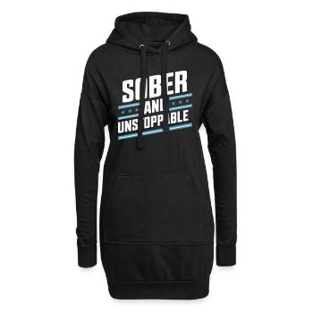 Genesung Nach Alkoholabhängigkeit Nüchternheit Aa - Hoodie-Kleid - Schwarz - Vorne