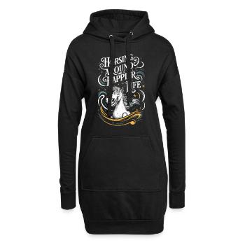 Guérison par l’équithérapie et - Sweat-shirt à capuche long Femme - noir - Devant